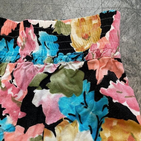 Vintage 80s Bugle Boy Anchor Blue Floral High Waisted Mom Shorts Womens Medium - Picture 10 of 12